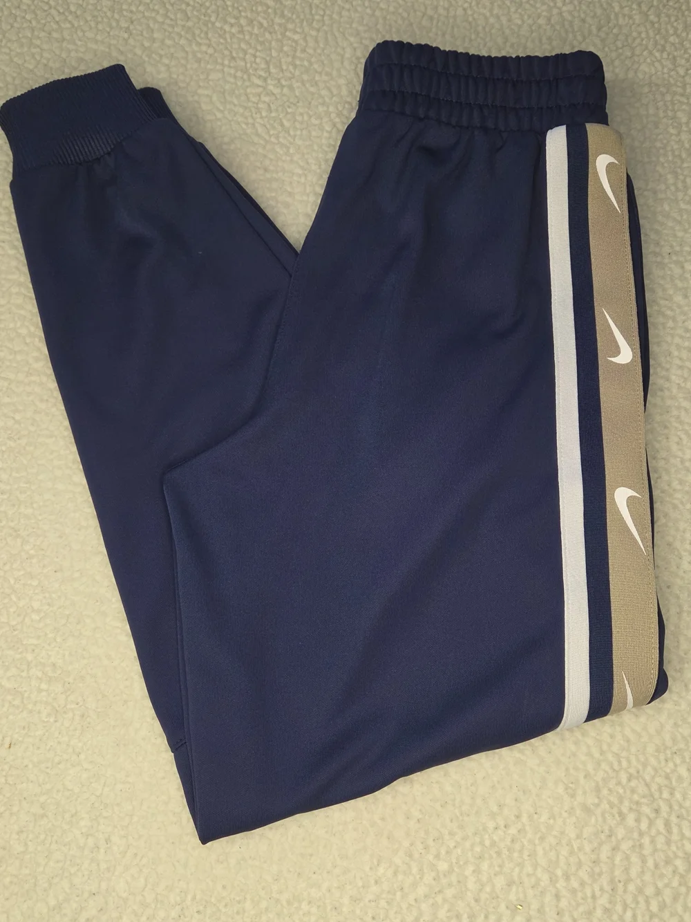 Nike Kids Navy Track Pants with Side Stripe Size Small